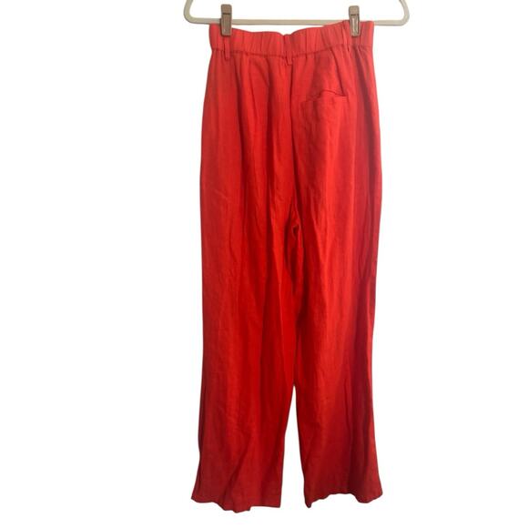 Urban Outfitters Women Small Hi-Rise Linen Rayon Wide Leg Pants Pleated #5605 - Picture 5 of 14